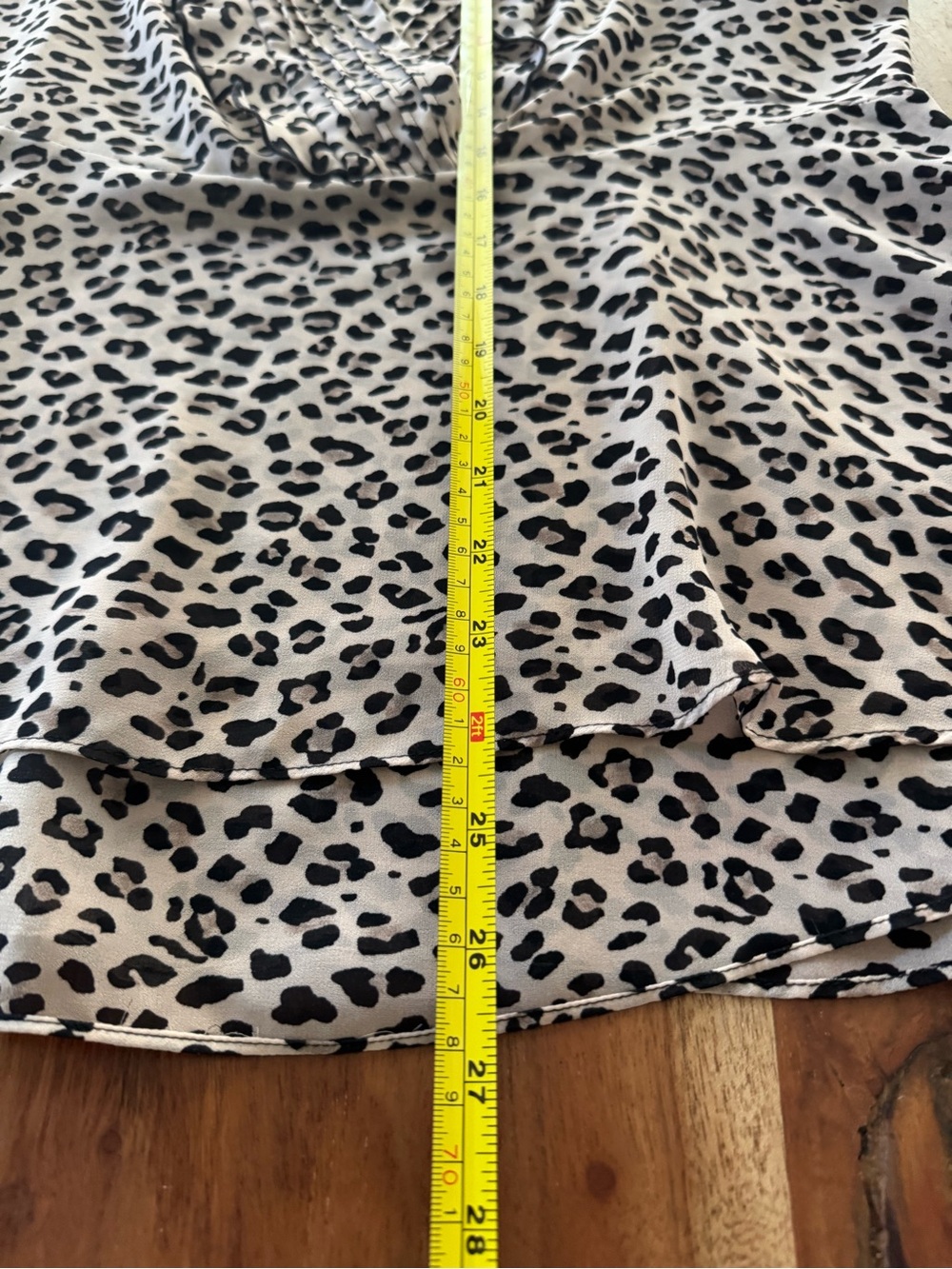 CAbi Blush and Black Leopard Print V-Neck Ruffle Two Piece Sleeveless Top - Picture 6 of 8